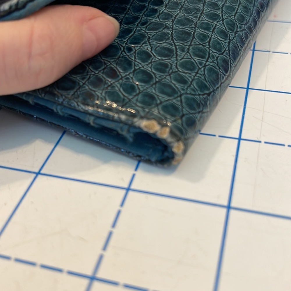 Nine West Turquoise Reptile Print Wallet - image 2